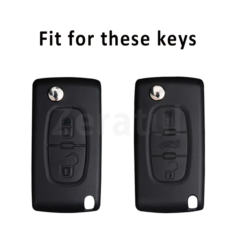 Dla Citroen C2 C3 C4 C5 C6 Xsara Berlingo TPU Flip Remote Car Key Case Cover Dla Peugeot 207 307 308 407 607 807 Protector Fob