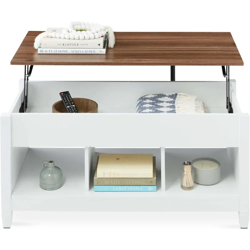 Lift Top Coffee Table Hidden Storage Coffee Table, Wooden Dining Coffee Table, Accent Table Furniture for Living Room