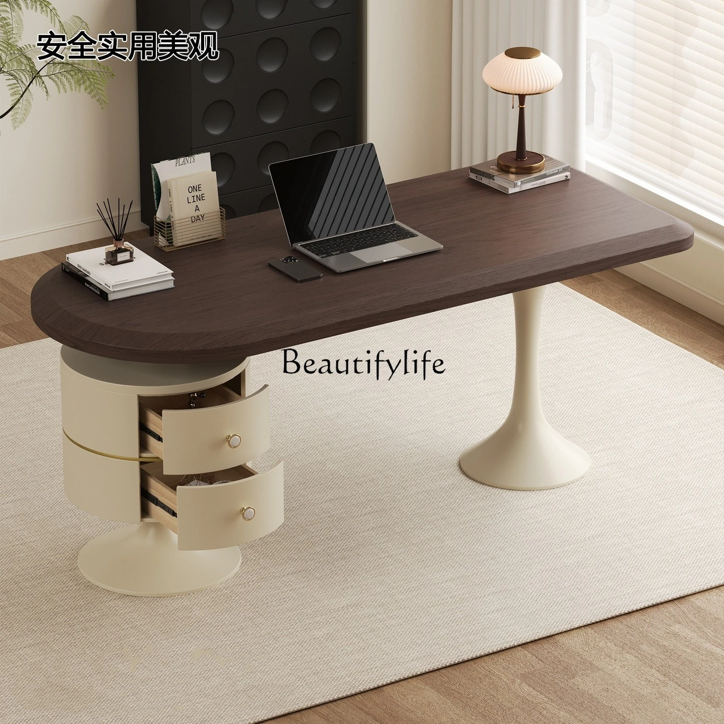 

2025 new study table home modern light luxury Italian minimalist Internet celebrity medieval style desk