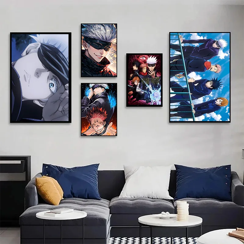 Japanese Anime Jujutsu Kaisen Posters Canvas Painting Itadori Yuji Gojo Satoru Print for Bedroom Wall Art Aesthetic Decoration