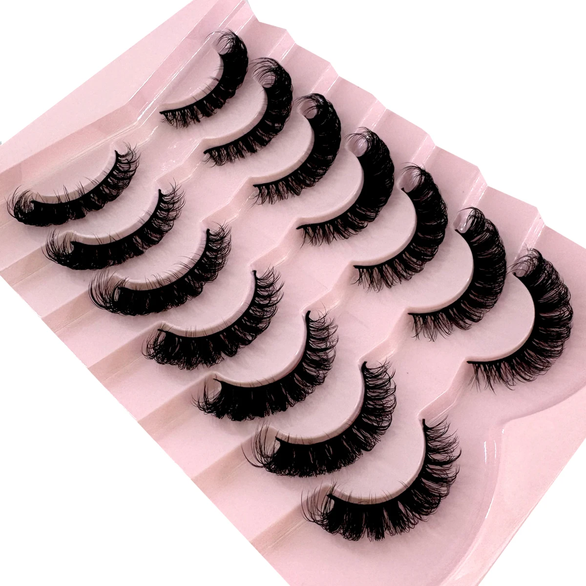 MKYDCG New 7Pairs Faux Mink Eyelashes Handmade False Eyelashes Natural Nude Makeup Simulation Cross Messy Eye 3D Curly Eyelashes