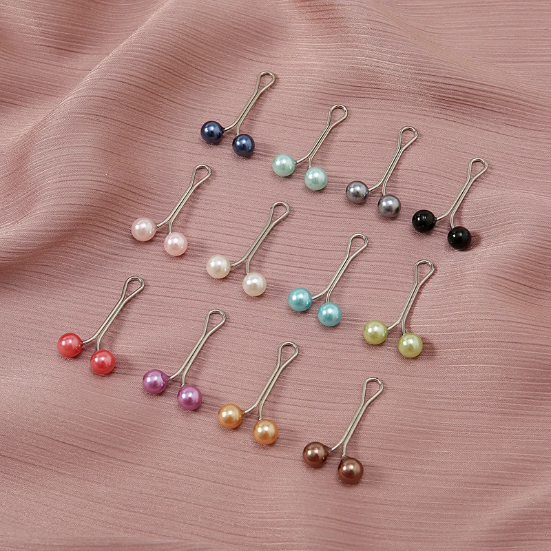 Fashion U Shaped Clip Pin Safety Hijab Brooch Accessories 12pcs/Bag Mixed Color Hijab Pins Muslim Scarf Buckle For Women