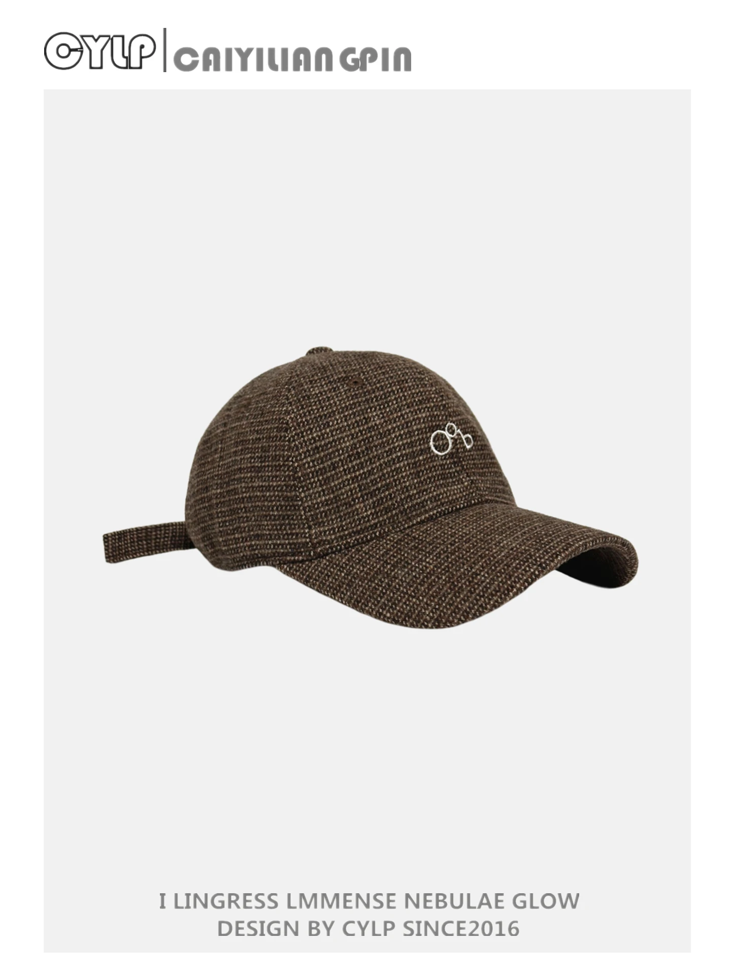 Vintage Plaid Wool Baseball Cap Autumn Winter Fashion Versatile Face-Slimming Duckbill Cap