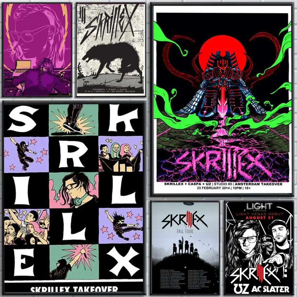 Pôster artístico do cantor Skrillex, pôster com impressões, decoração para casa, quarto, sala de estar
