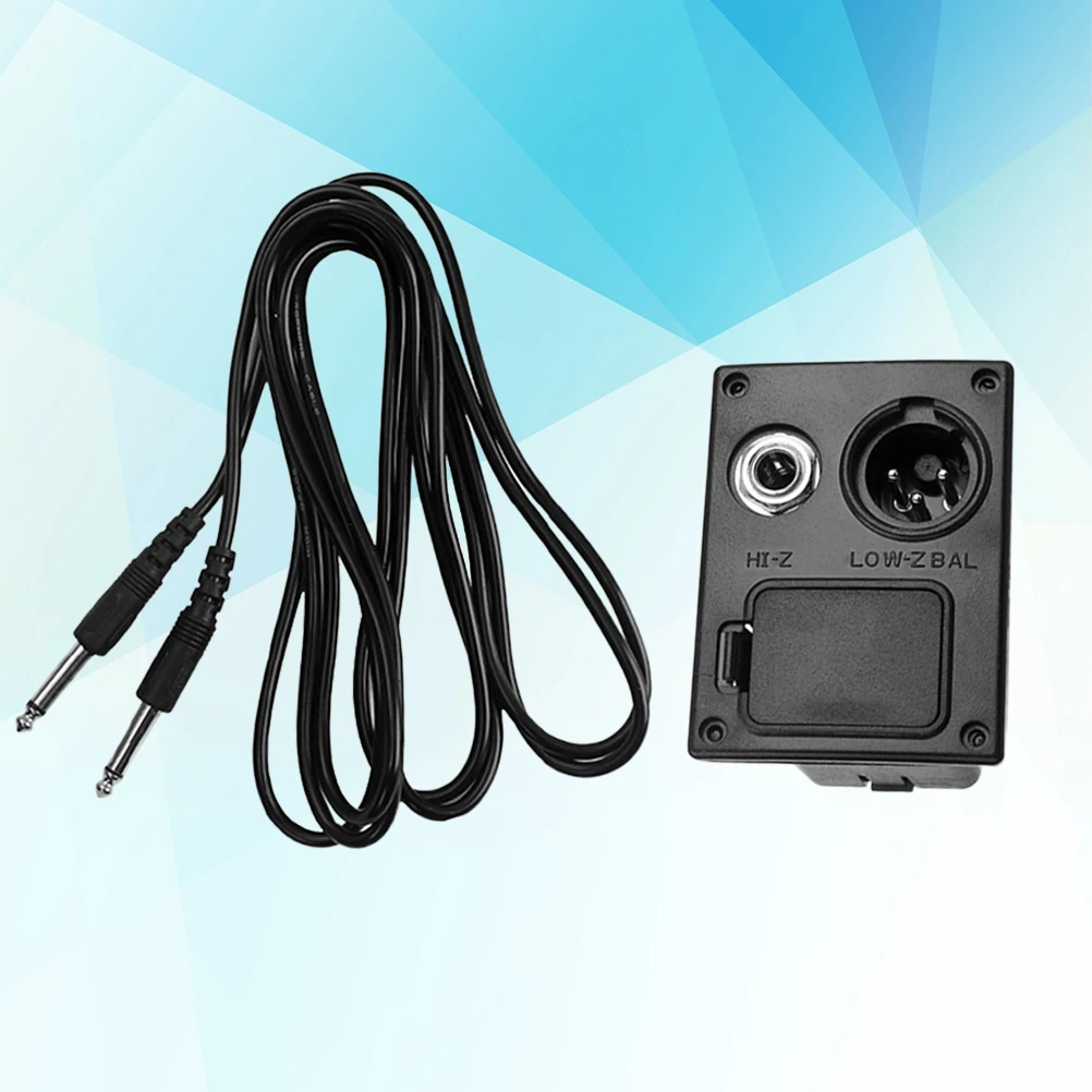 

Acoustic Guitar Box 9V Holder 4 Pin Jack 6.35Mm Output Flat Mounting For Electric Bass Ukulele Active Pickup Eq Pedals