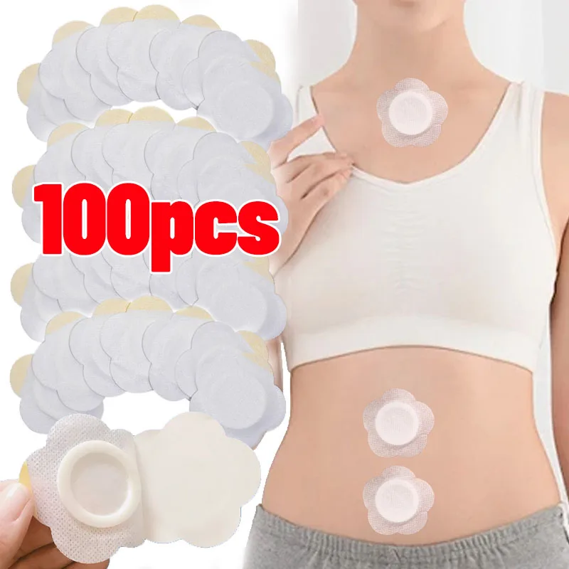 10/100pcs Disposable Castor Oil Belly Button Patch Self-Adhesive Navel Bandage Spunlace Cloth Castor Oil Patches Belly Stickers
