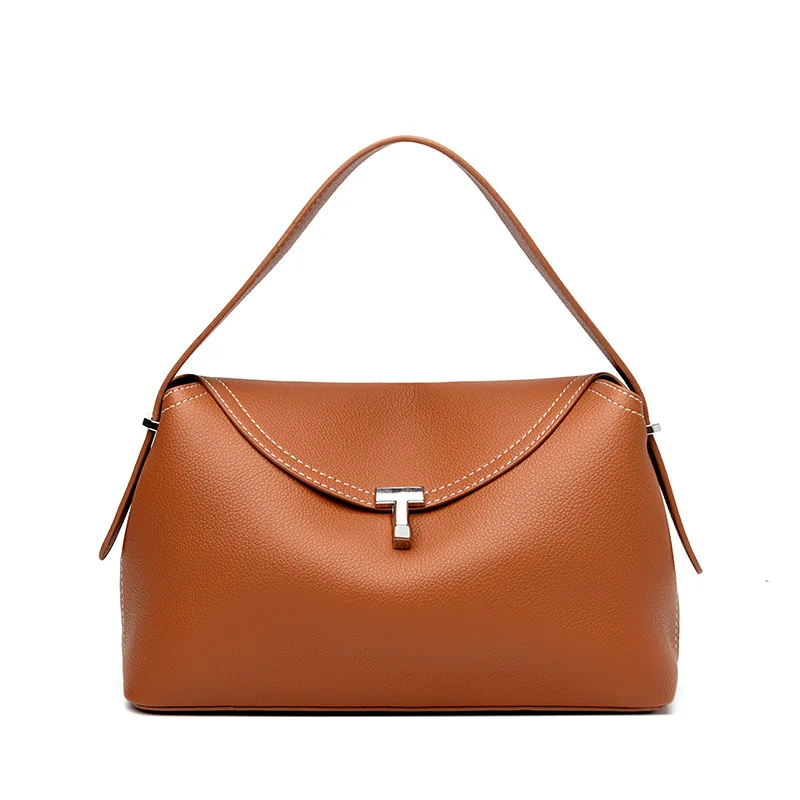 

2025 Spring/Summer New Lychee Pattern Women's Simple Large Capacity Women's Handheld Bag Daily Commuter Bag