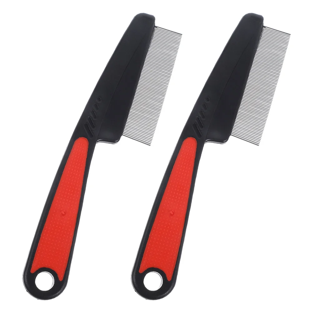

2Pcs Metal Fine Tooth Combs for Hair Stainless Steel Scalp Brush Dandruff Control Comb Portable Design for Daily Use