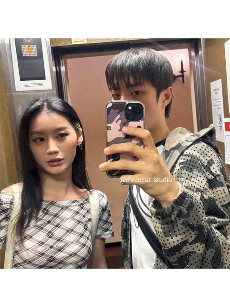 Korean Ins Pink Purple Camoufl - Phone Cases Korean recension och pris