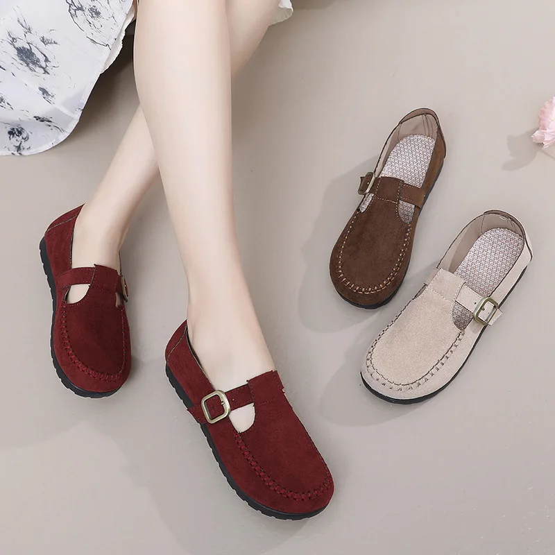 

2025 Spring New Fashionable Casual Women's Shoes Comfortable Multi Functional Lazy Bean Shoes Flat Bottomed Le Fu Shoes