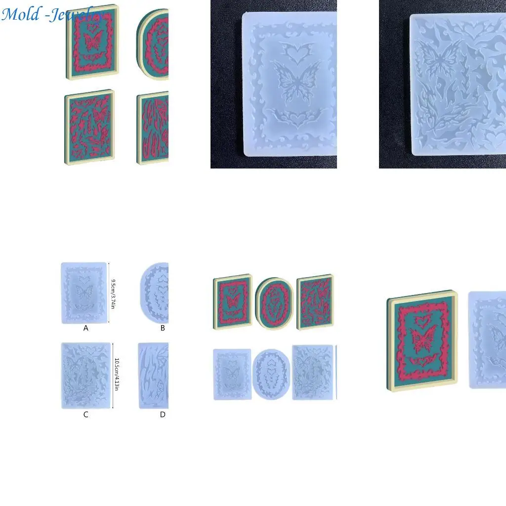 

69HB Keychain Silicone Mold Resin Photo Frame Decoration Pendant Mould