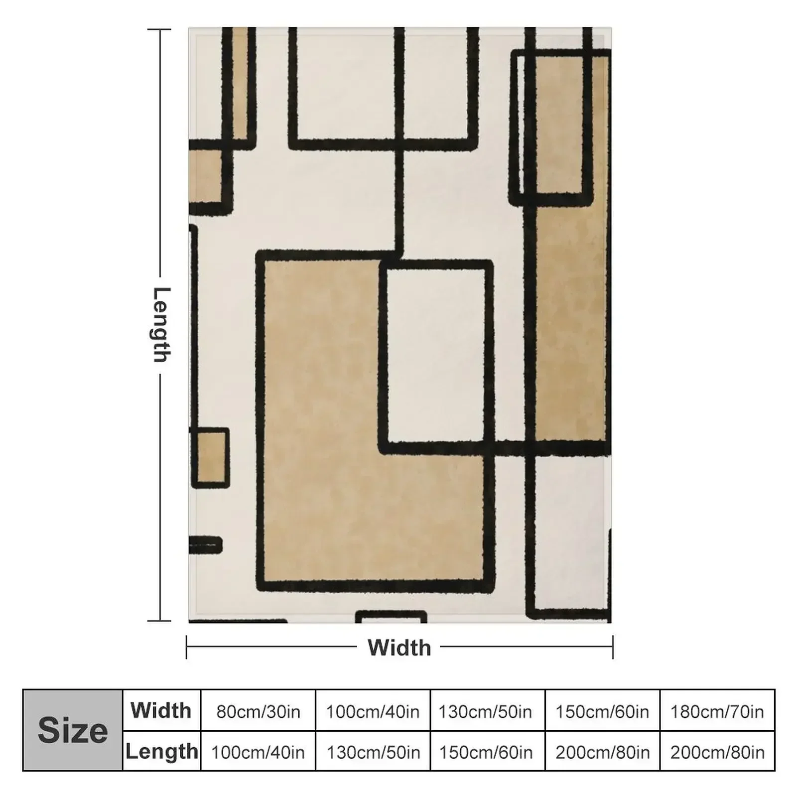 Piet Composition - Mid-Century Modern Minimalist Geometric Abstract Throw Blanket decorative Softest Blankets