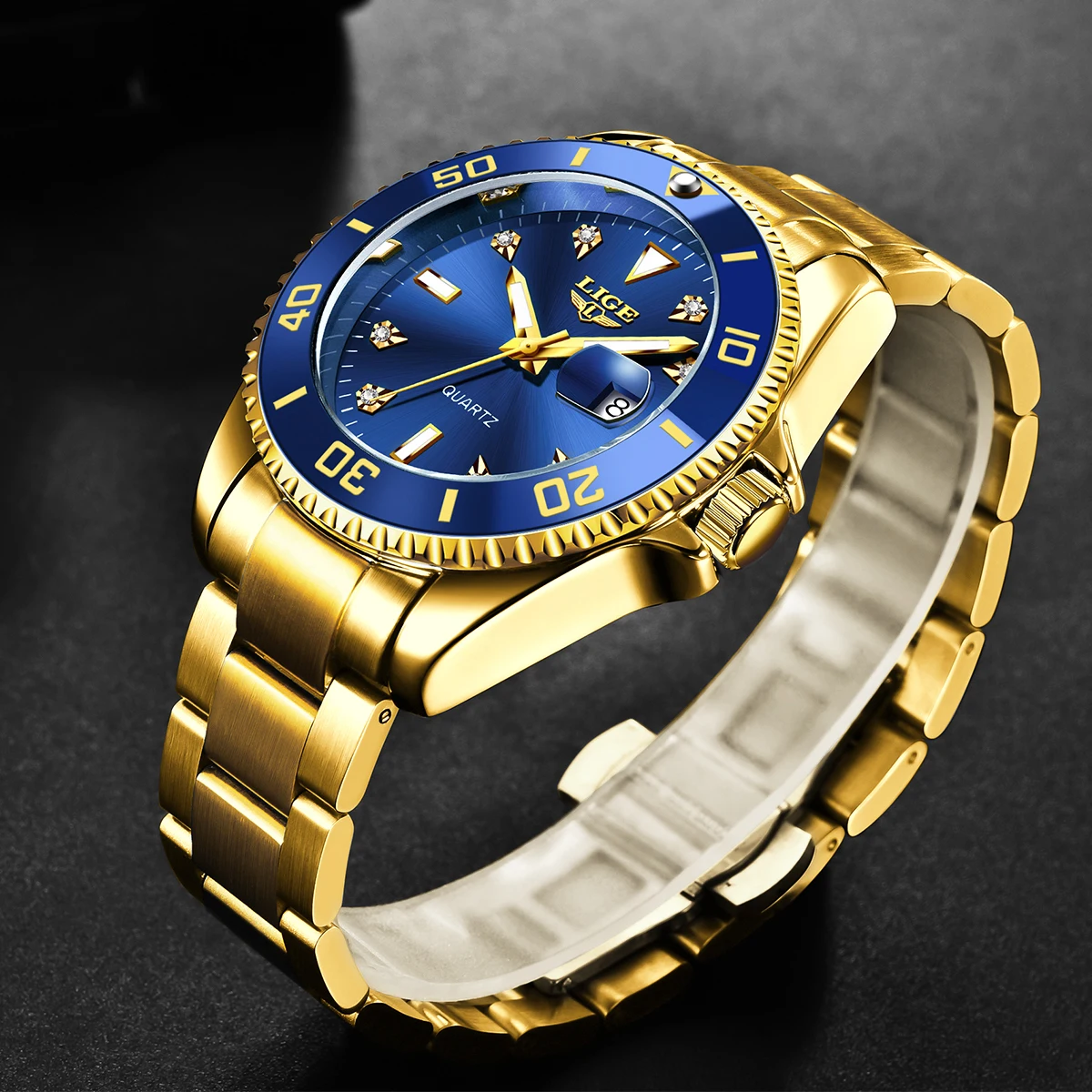 

Мужские наручные часы LIGE: высококачественные оригинальные роскошные автоматические механические часы из нержавеющей стали, водонепроницаемые, с указателем даты, спортивные.