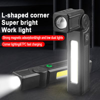 Powerful MINI Rechargeable Car Work Light EDC White & Red Flashlight 120° Rotatable Emergency Torch Waterproof Car Inspection