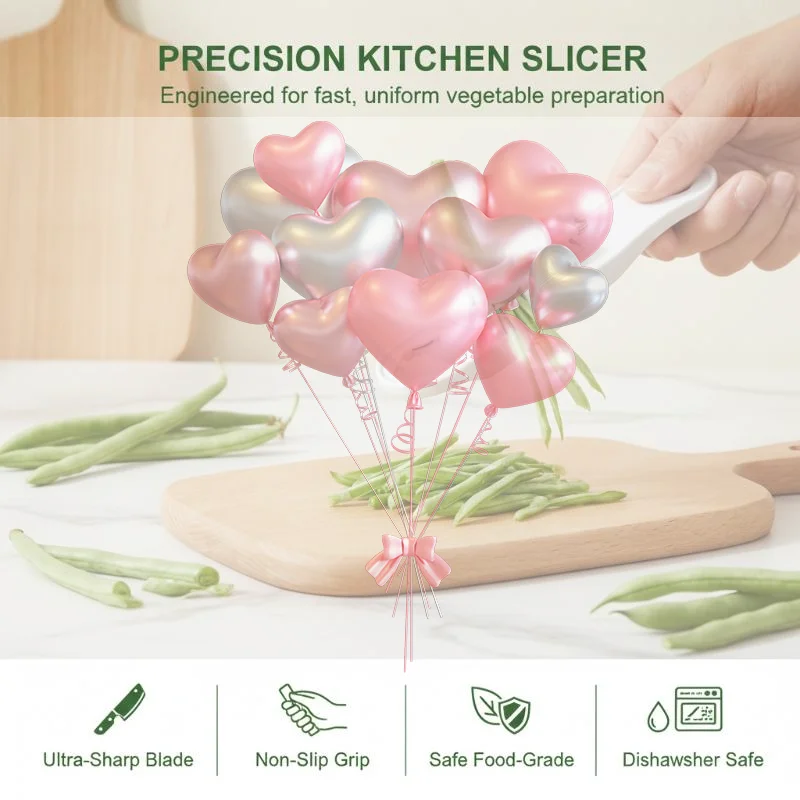French Style Green Bean Cutter Multi-function Bean String Remover Peeler Slicer for Daily Home Cooking Use