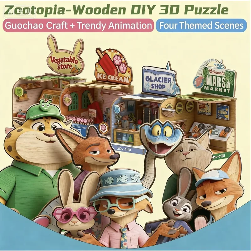 

Zootopia DIY Small House Kit Handmade 3D Puzzle Assembly Model Building Ice cream house Bedroom Decoration Craft BirthdayGift