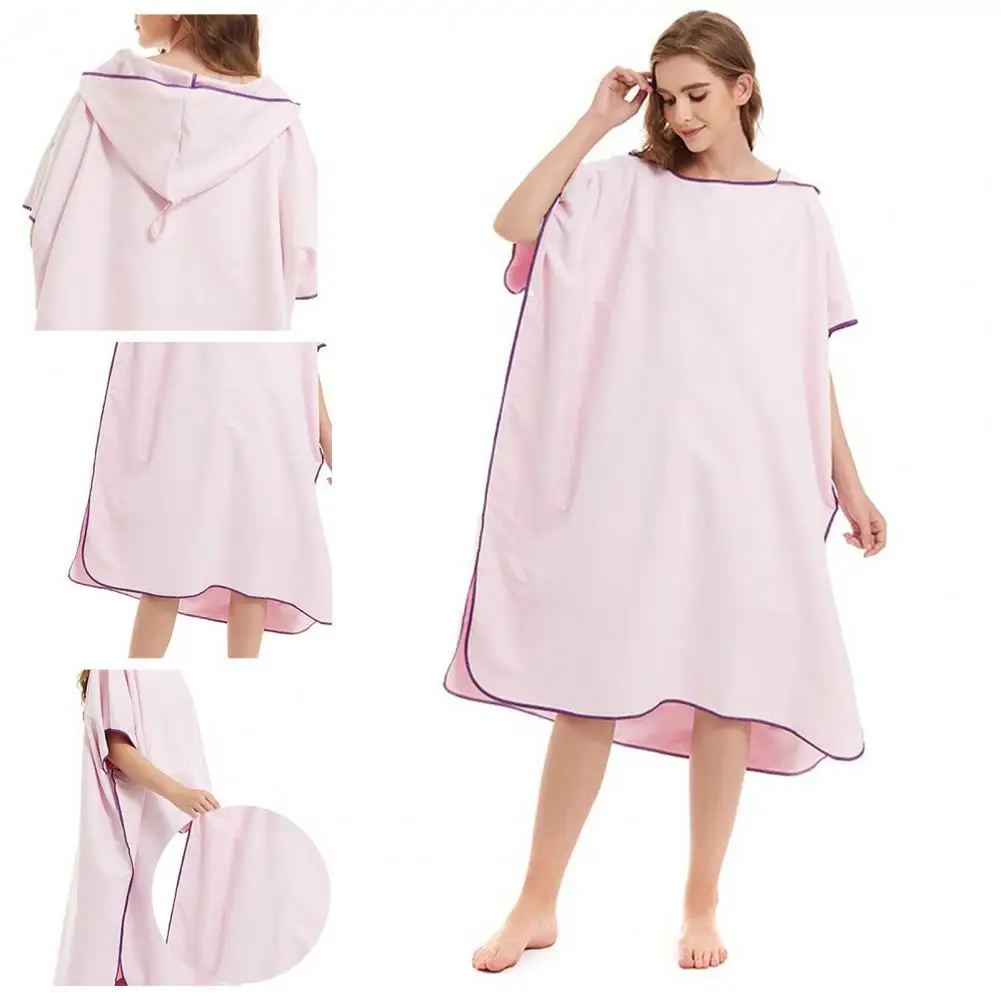 Changing Room Poncho Surf Hooded Poncho Quick Drying Microfiber Hooded Bath Towel Soft Absorbent Beach for Adults for Surfing