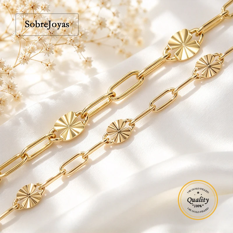 14k Gold Filled Drawn Cable Starburst Chain 1 Meter for Sale Unfinished Chain, Chain for Permanent Jewelry DIY Chain