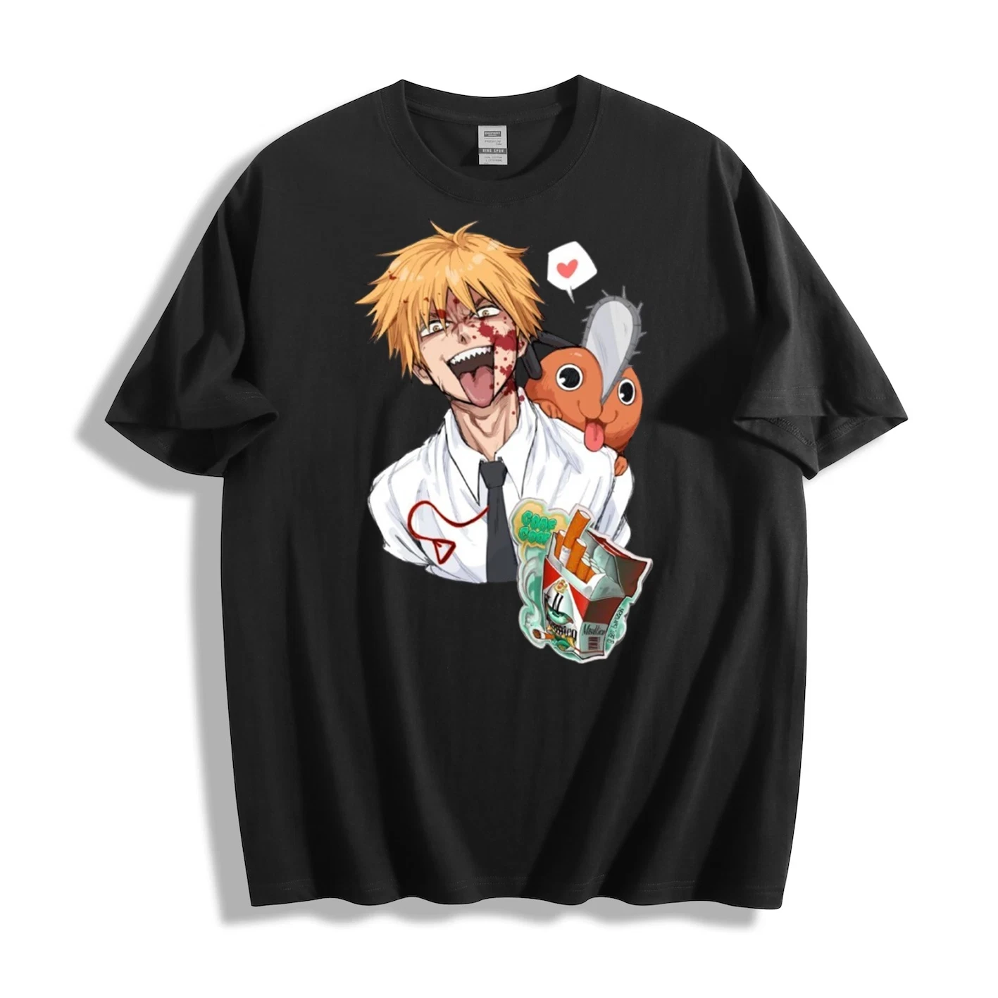 Leisure and Comfortable Chainsaw Man Denji & Pochita T-Shirt 2026 New Cotton Summer  T-Shirt  for Men