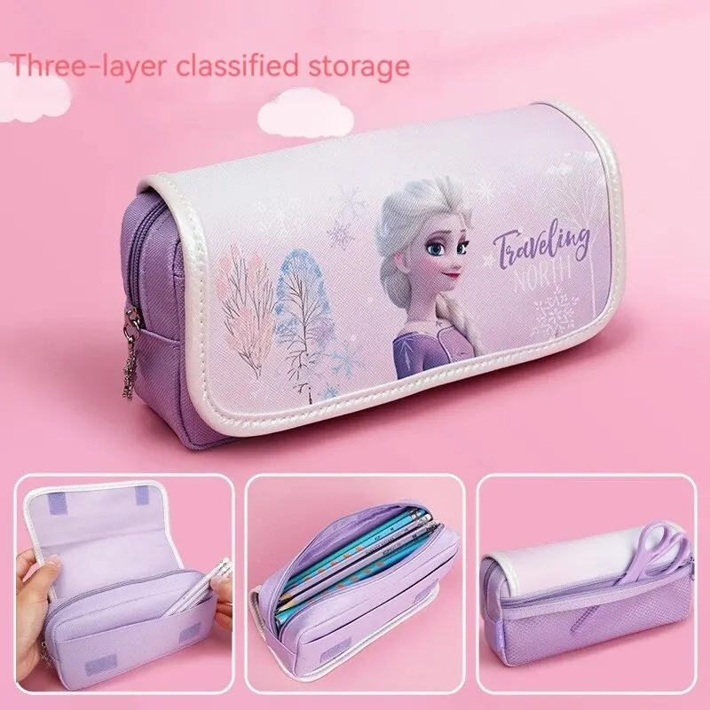 Disney CHILDREN\'S Pen Bag Elementary School Snow and Ice Stationery Bag Large Capacity Female Cute Pencil Bag Wholesale