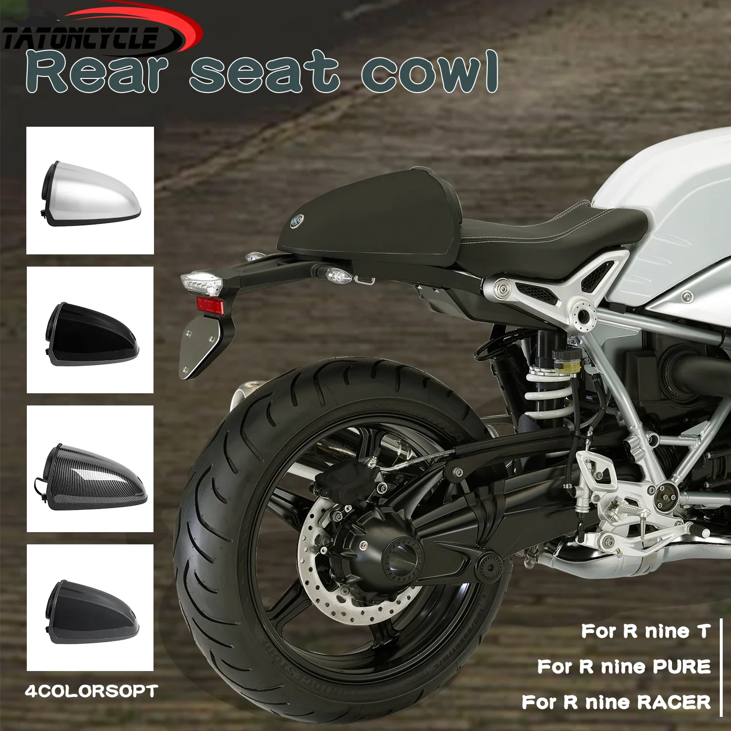 

Motorbike Rear Seat Cover Cowl Fairing Hump Pillion Tail Tidy Swingarm Mounted For BMW R Nine T 2014-2023 Pure Racer Accessories