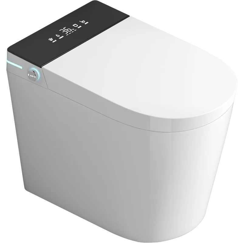 Full Automatic Flushing & Bidet Wash, Thermostatic Heated Seat, Modern Black One Piece WC Bowl (P-trap/S-trap Optional)