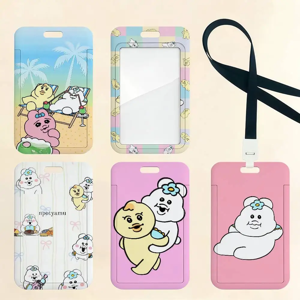Cute N-Npochamu Card Holder Student ID Case Daily Use Subway Commute Work Cover Office School Bus Protector
