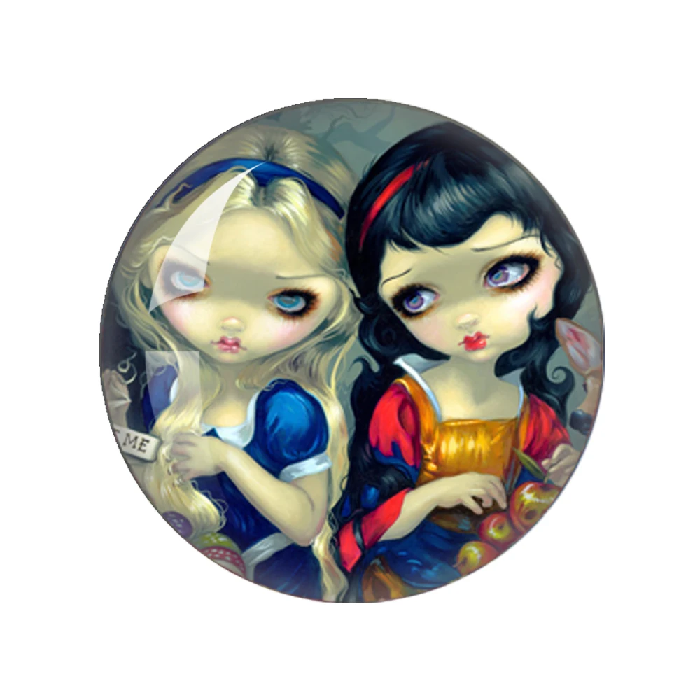 Handmade Fairy And Cute Dragon Round Photo Glass Cabochon Demo Flat Back Handmade DIY Jewellery Ornaments Making Findings