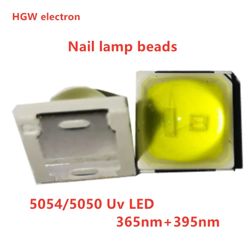 60pcs 1W UV LED SMD5054 5051 5050 UV LED Lamp 365+395NM LED Diodes For Nail SUN Machine For DIY Nail lamp beads