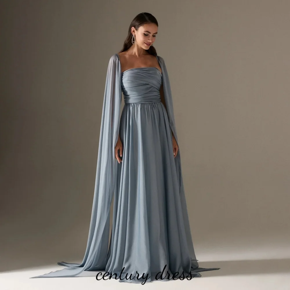 Customized Exquisite Sleeveless Evening Dress Charming Ruched Prom Dress Boat Neck Floor Length Party Gown  вечернее платье