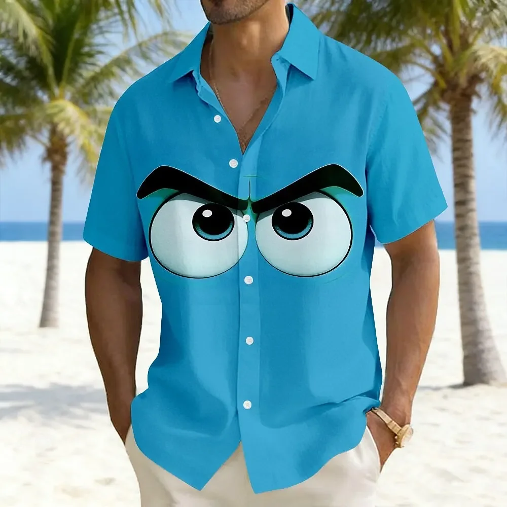 

Optical Illusion 3D Cartoon Eyes Men's Shirt Summer Shirt Short Sleeve Fashion Casual Outdoor Vacation Daily Men Clothing