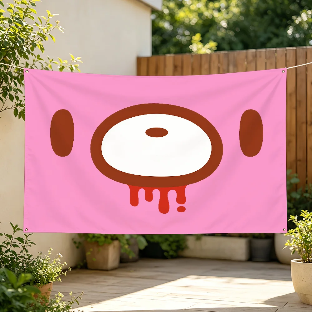 Cute G-Gloomy Bear Flag For Sports Matches Halloween Games Parade Rally Holiday Festival Backyard Balcony Club Bar Decor