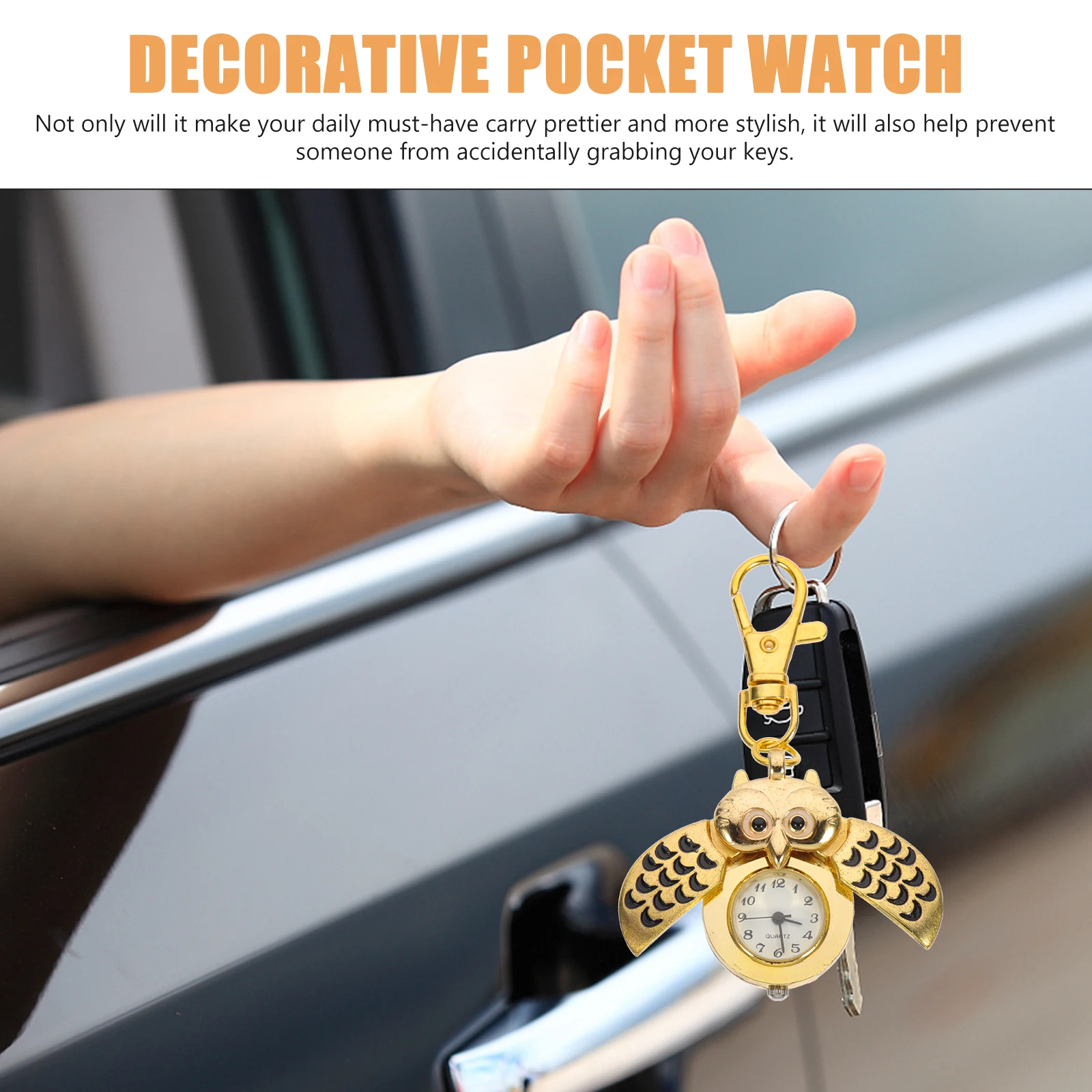 

Cartoon Pocket Watch Owl Design Lightweight Vintage Keychain Coin Purse Exquisite Detail Fashion Practical Long Lasting Use Gift