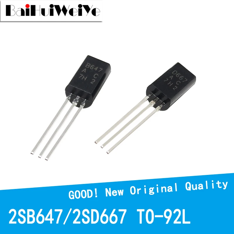 50PCS/LOT 2SB647AC 2SD667AC B647 D667 TO-92L TO92L Triode Transistor New Good Quality Chipset