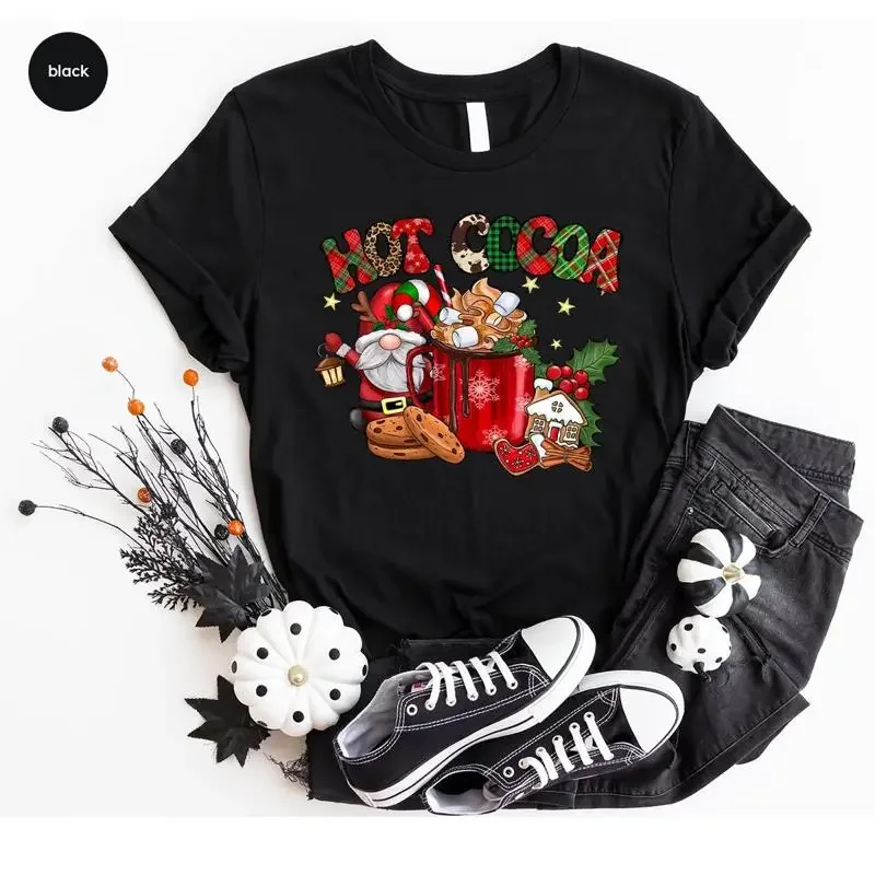 Christmas Hot Cocoa T Shirt Cute Kids Xmas Holiday Chocolate s Santa Claus