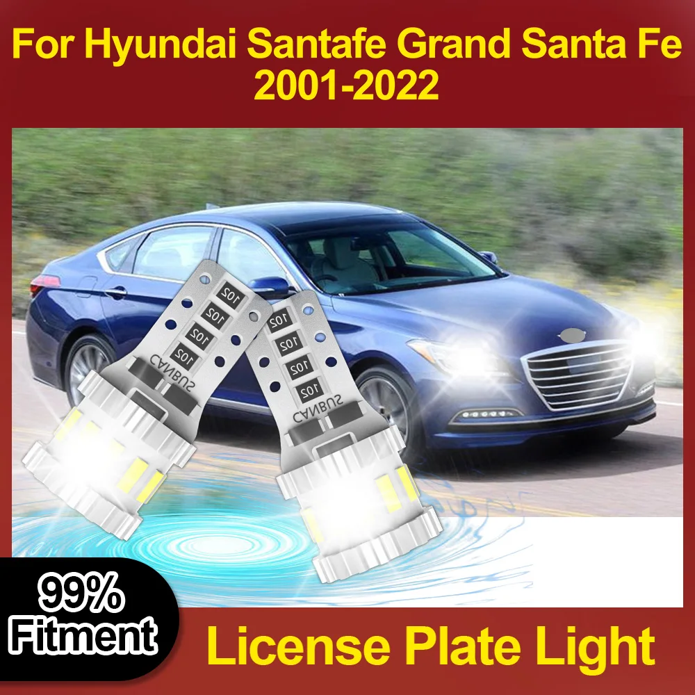 3400LM T10 W5W License Plate Light 12V Dynamic Flashing Led Arrows 6W Wireless Lamp For Hyundai Santafe Grand Santa Fe 2001-2022