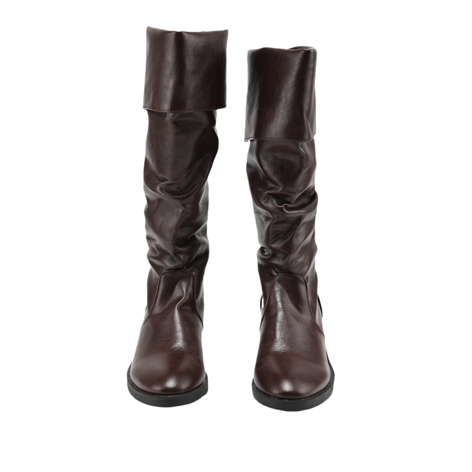 Renaissance Mittelalterliche Ritter-Piratenstiefel im Western-Stil, Schwarze Flache Jazz-Stiefel, Unisex, zum Anziehen, Wadenlang, Gothic Cosplay Schuhe 2026 – Detail 12