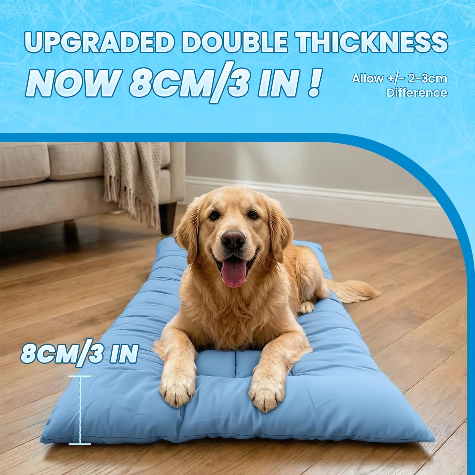 Extra-Large Summer Cooling Mat Dog Sofa Bed | Ultra-Soft, 8 Compartments, Extra-Large Plush Dog Sofa Bed | Super Soft, view 6