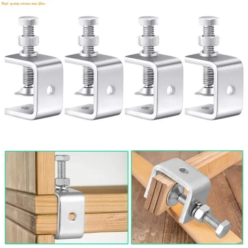 203F تجهيزات خشبية C-type من الفولاذ المقاوم للصدأ مقاطع قوية لوحة مسطحة الجهاز C-type النجارة مقطع ثابت #2