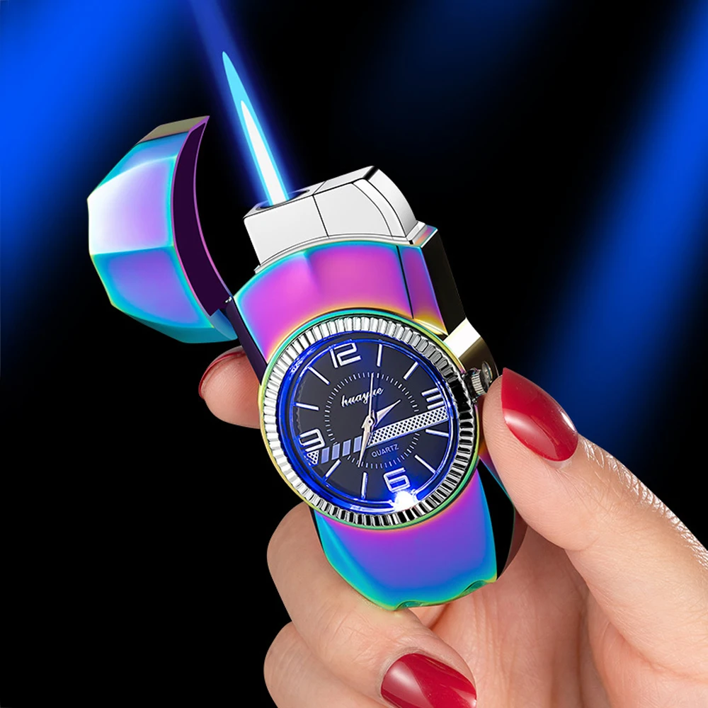 Unusual Gas Butane Torch Lighter Car Model Windproof Jet Cigar Cigarette Watch Lighter Cool Technology Gadgets Gifts For Men