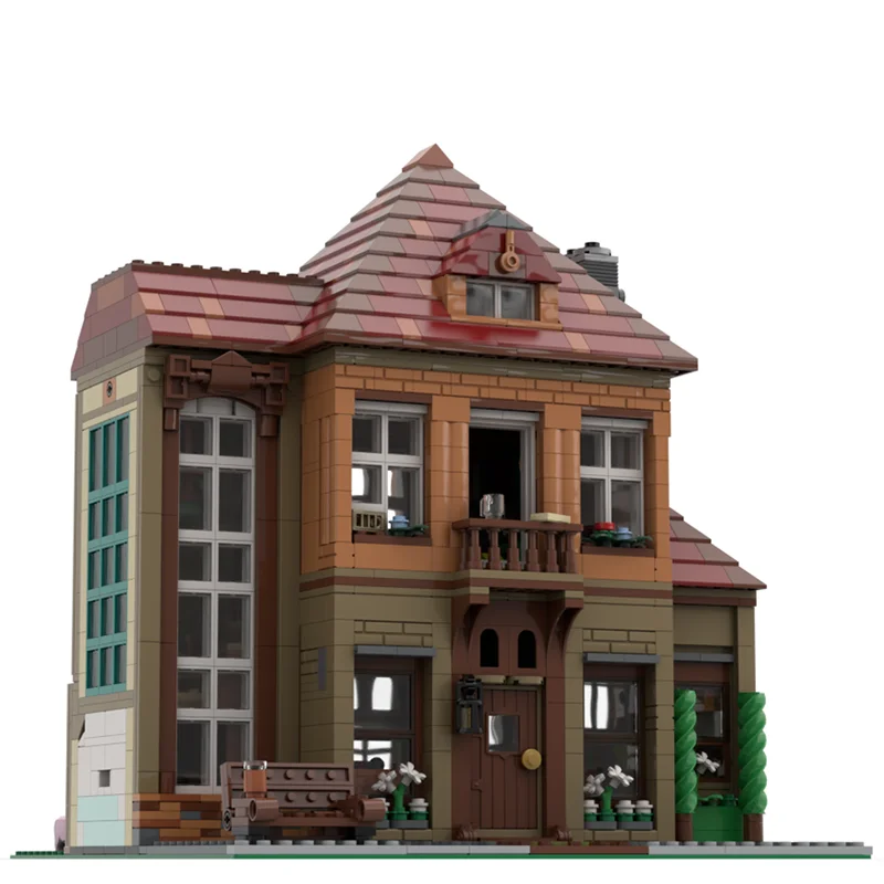 مدينة شارع عرض Moc اللبنات البحر الأبيض المتوسط عطلة البيت التكنولوجيا الطوب DIY الجمعية لعبة البناء هدايا العيد #3