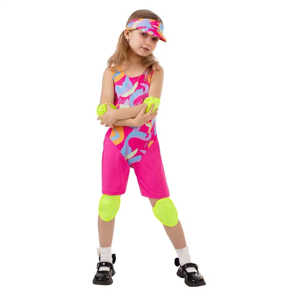 Margot Cosplay Fantasy Kids Retro Sportwear Outfits 2023 Movie Barbei Costume Disguise Children Halloween Roleplay Clothes