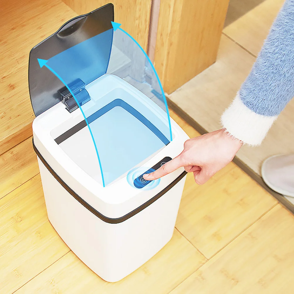 

1pc Smart Induction Trash Can Automatic Sensor Dustbin Hands-Free Lid 3S Open 5S Close Silent Eco-Friendly 2Aa Batteries Large