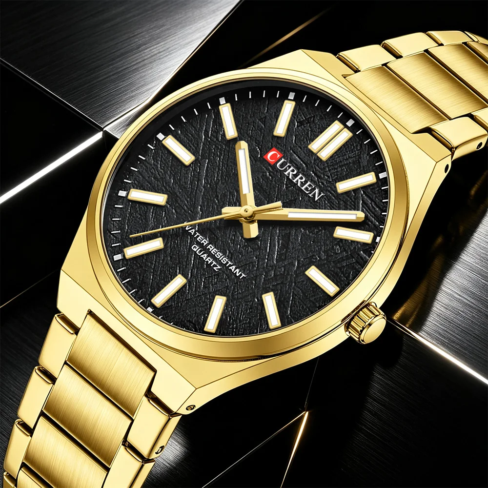 CURREN Business Men Watch Stainless Steel Band Quartz Wristwatch Luminous Dial Casual Male Relogio Masculino Male Timepiece