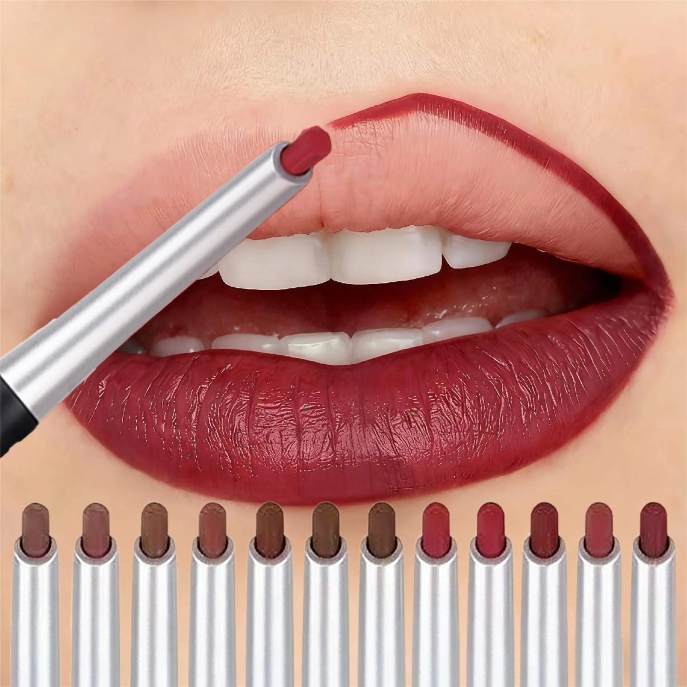 1PC Vibrant Colors Lip Liner Lip Gloss Lipstick -Matte | Non-Greasy, Long-Lasting, Fade-Resistant,Highly Waterproof,Smudge-Proof