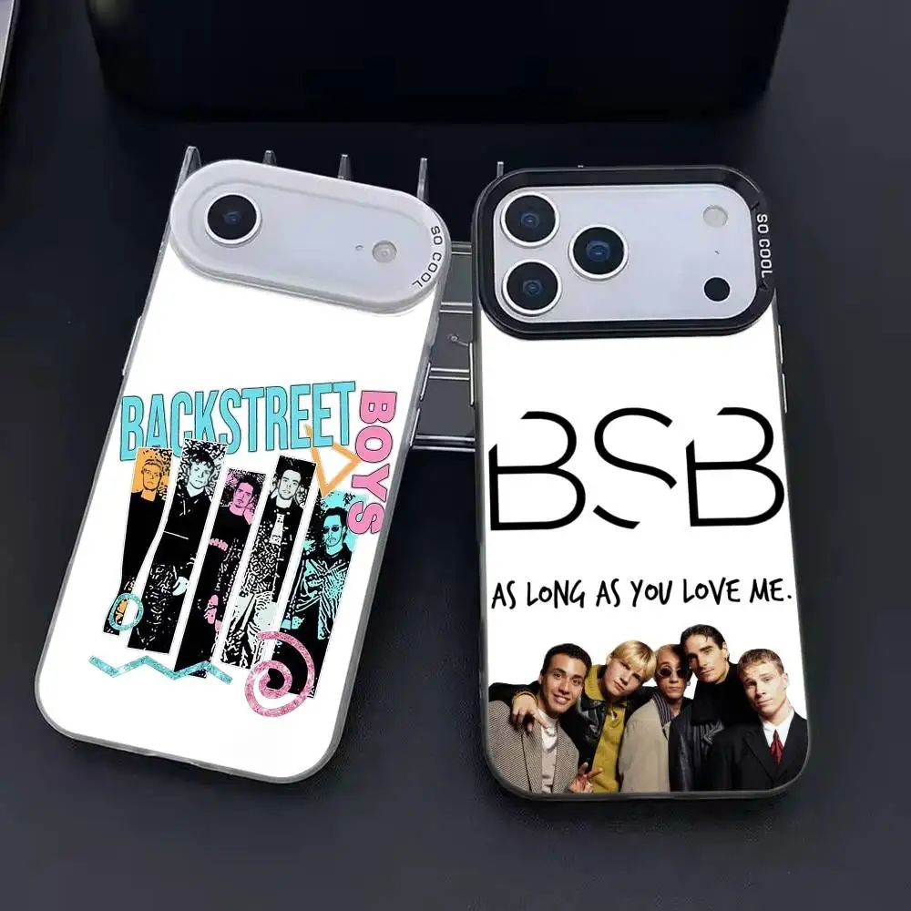

B-Backstreet Boys BSB Phone Case For iPhone 17 16 15 14 13 12 11 Pro Max Plus Silver candy Matte Cover