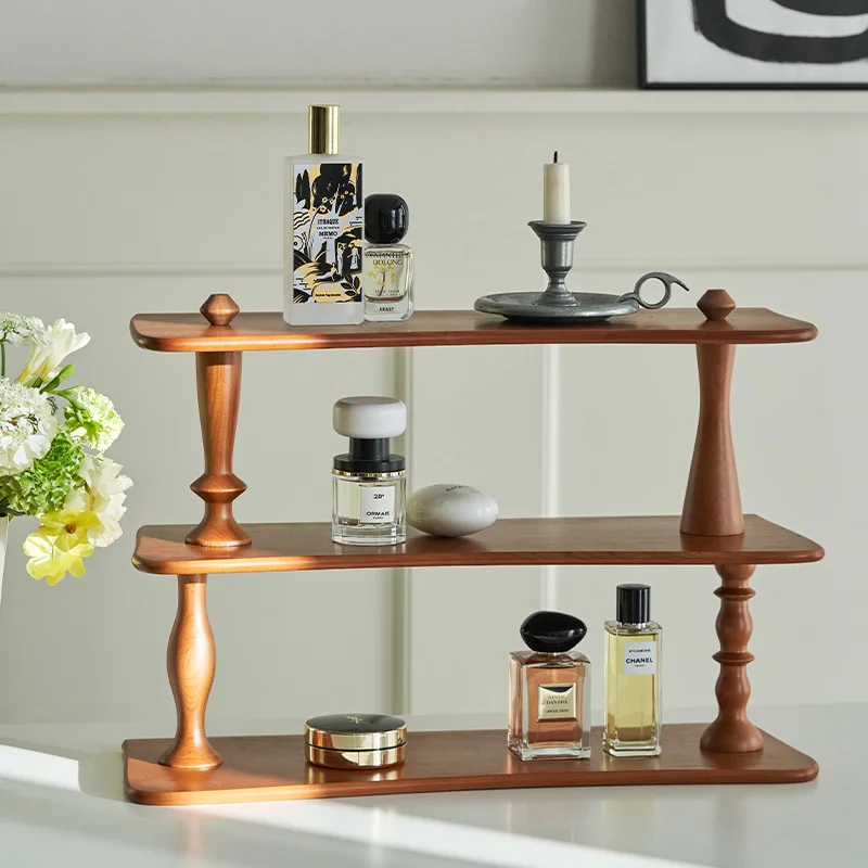 

Customizable Multifunctional Storage Rack Water Cup Perfume Skin Care Products Countertop Antique Home Desktop Coffee Cup Solid