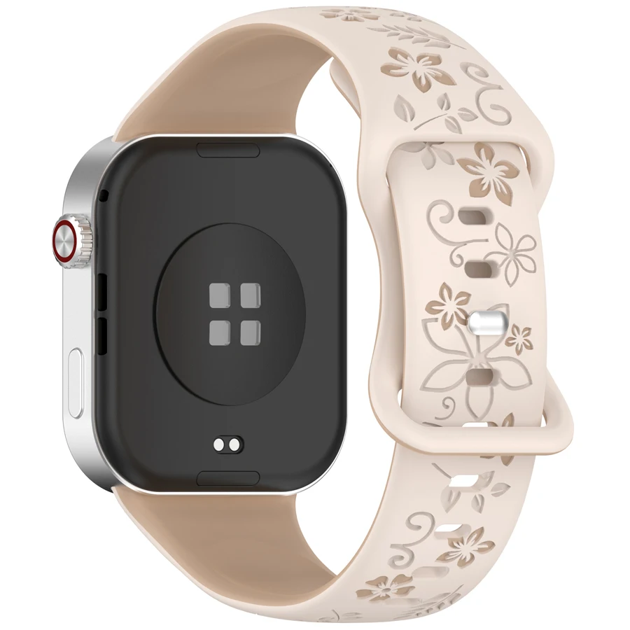 3D-gegraveerde bloemen siliconen bandje voor Xiaomi Mi Band 10 Pro / 9 Pro / 8 Pro bandje zachte band voor Redmi Watch 6/5/4 band armband