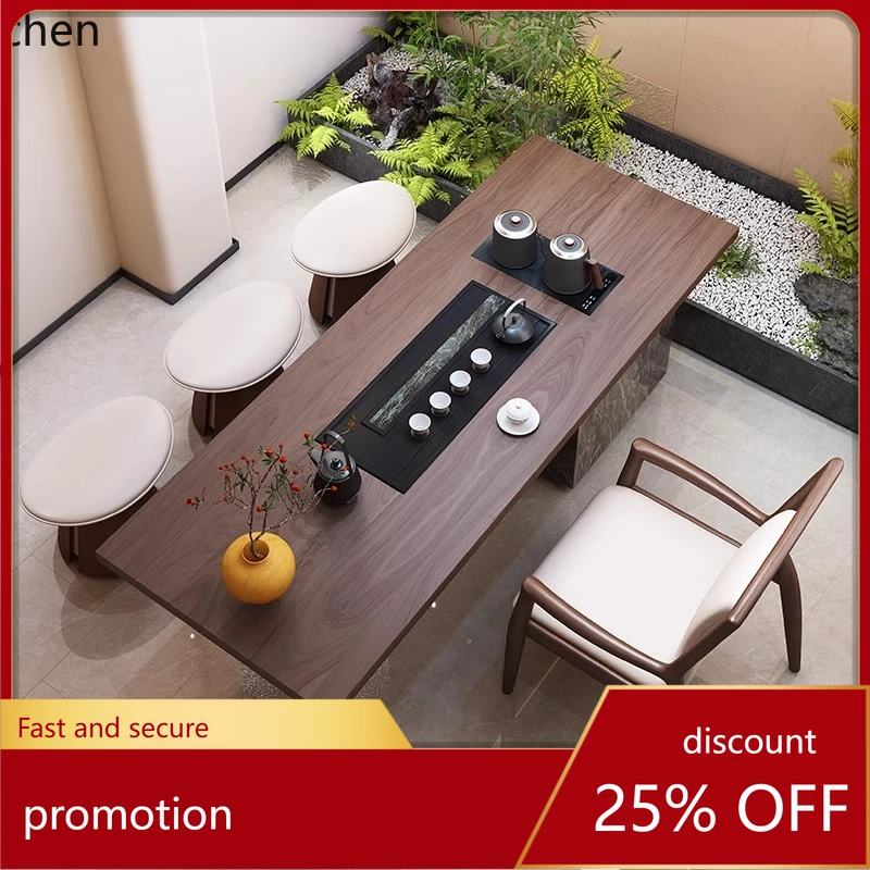 

HT элитный чайный столик из орехового дерева, светлый роскошный элитный чайный столик для гостиной, дома