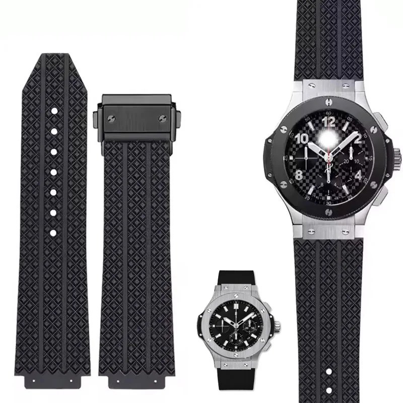 ウブロビッグバンシリコーン 25-19 ミリメートル防水メンズ腕時計ストラップチェーン時計アクセサリーバンドゴムブレスレットリストバンド